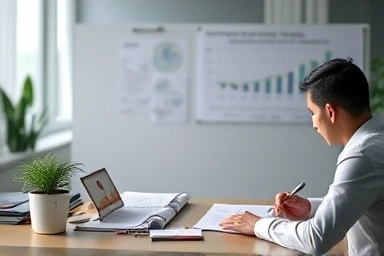 투자 결정을 내리는 과정을 나타내는 세부 이미지