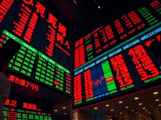 상하이 증권 거래소의 클로즈업 이미지