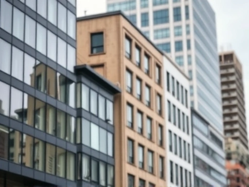 다양한 건축 양식의 건물들이 클로즈업된 이미지