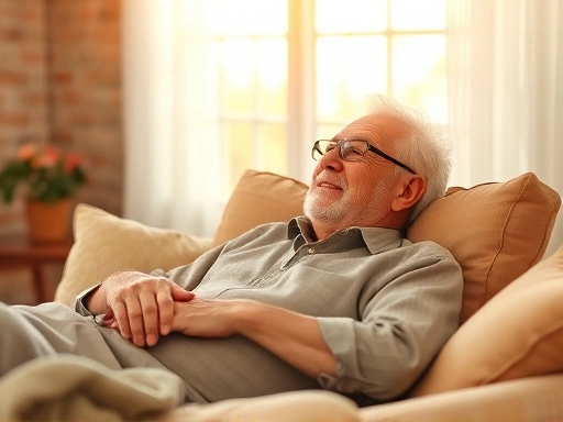 노인이 편안하게 휴식을 취하는 모습