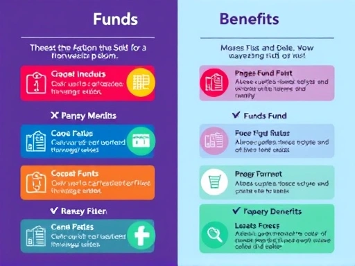두 개의 펀드 유형을 나란히 보여주는 인포그래픽 스타일 이미지