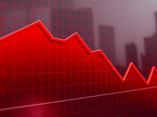 붉은색 그래프가 급격하게 하락하는 모습