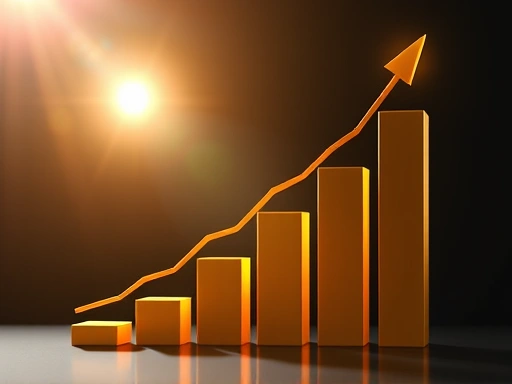 펀드 수익 실현 그래프를 보여주는 밝은 분위기