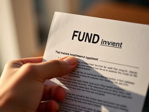 손으로 펀드 투자 관련 서류를 들고 있는 클로즈업 이미지