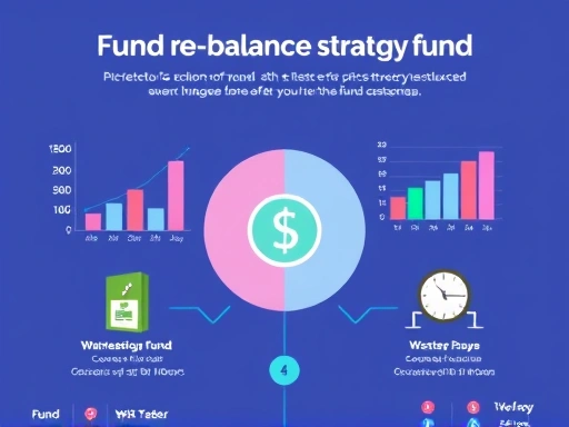 펀드 리밸런싱 전략을 시각적으로 보여주는 인포그래픽 스타일 이미지