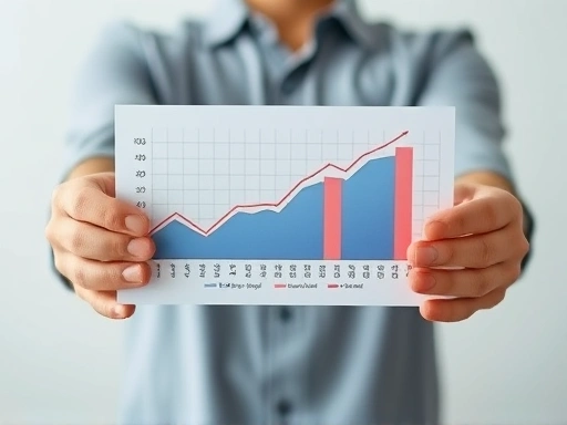 두 손으로 펀드 그래프를 잡고 있는 모습