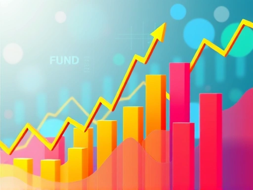 다양한 펀드 그래프가 교차하는 추상적 이미지