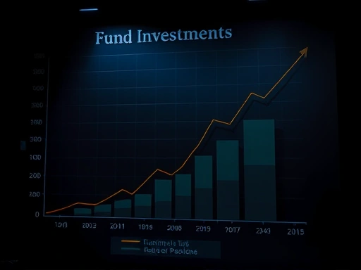 펀드 투자 분석 그래프, 어두운 조명과 심각한 분위기