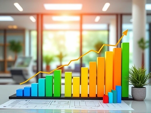 다채로운 색상의 펀드 투자 그래프와 차트가 돋보이는 이미지