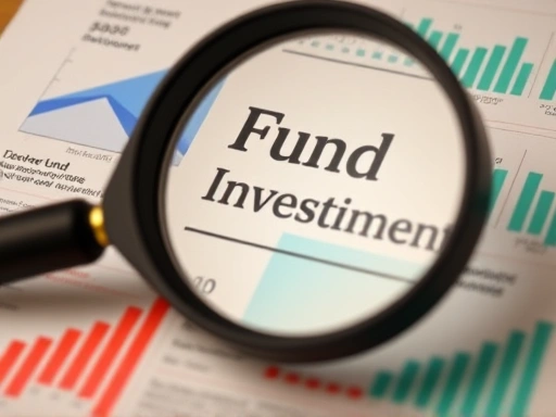 돋보기로 펀드 투자 정보를 자세히 분석하는 모습