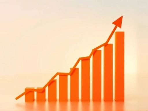 펀드 그래프가 상승 추세를 나타내며, 밝고 희망찬 분위기