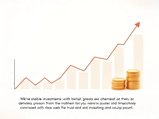 밝은 배경에 그래프와 화폐 이미지가 조화롭게 배치되어 안정적인 투자 성장을 시각적으로 표현, 부드러운 조명과 따뜻한 색감으로 신뢰감을 주는 이미지 설명