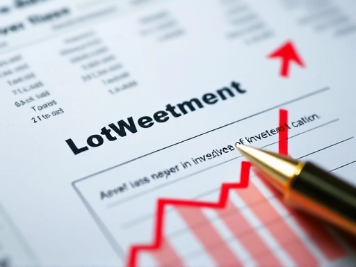 손실 경고를 나타내는 빨간색 그래프가 강조된 투자 보고서 클로즈업.