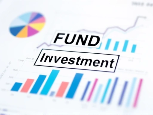 펀드 투자 관련 차트와 그래프가 펼쳐진 분석적인 분위기