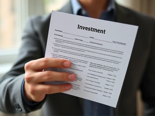손으로 펀드 투자 관련 서류를 들고 있는 장면