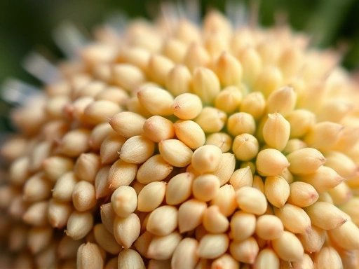 간 건강을 상징하는 클로즈업된 밀크씨슬 씨앗 이미지