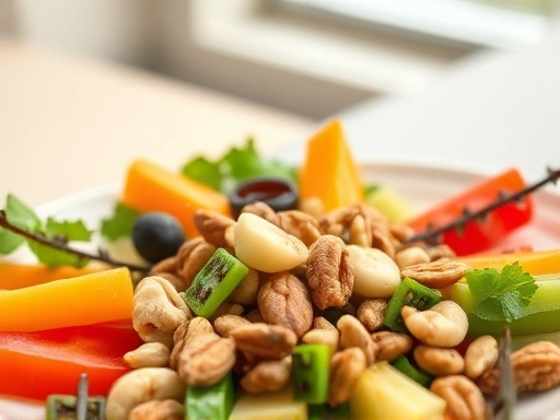 정성스럽게 준비된 건강한 식단을 클로즈업한 이미지