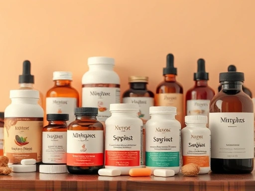 다양한 종류의 보충제가 진열된 모습