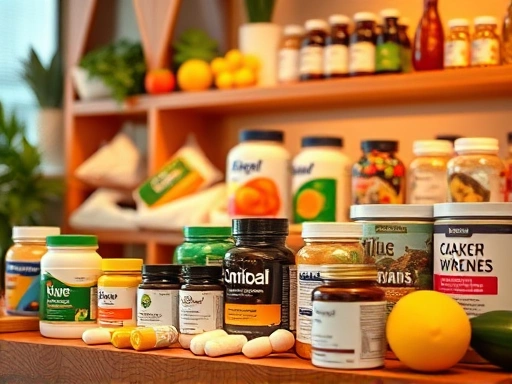 다양한 영양제가 진열된 모습