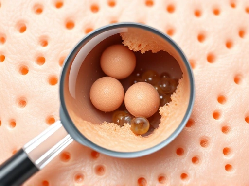 피부 확대경으로 모공을 클로즈업한 이미지