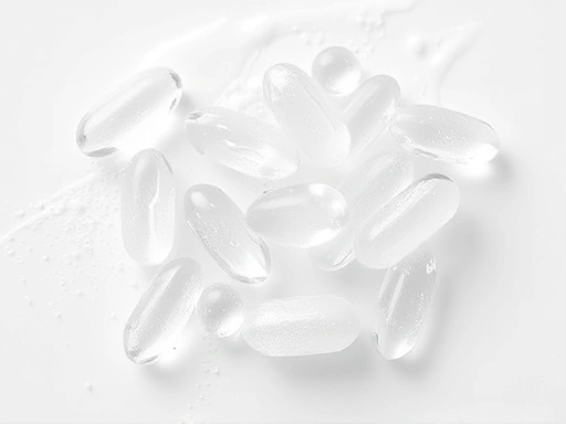 피부톤 개선에 도움을 주는 글루타치온, 비타민C, L-시스테인 미백 보충제의 성분을 보여주는 이미지