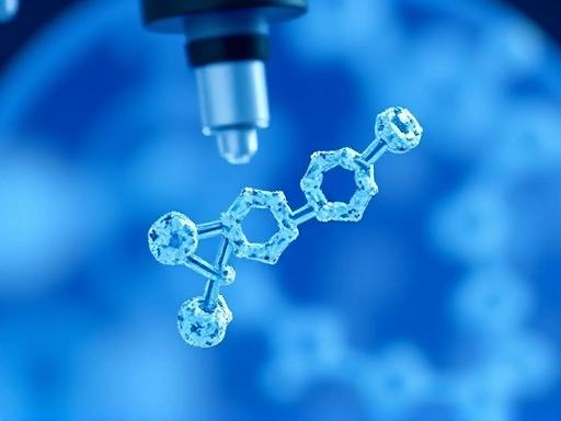 현미경 시야를 통해 보이는 베타글루칸 분자의 구조, 생명 공학적 정확성과 첨단 과학의 이미지