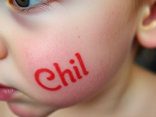 아토피 피부염을 앓고 있는 아이의 붉고 건조한 피부를 클로즈업하여 보여주는 이미지