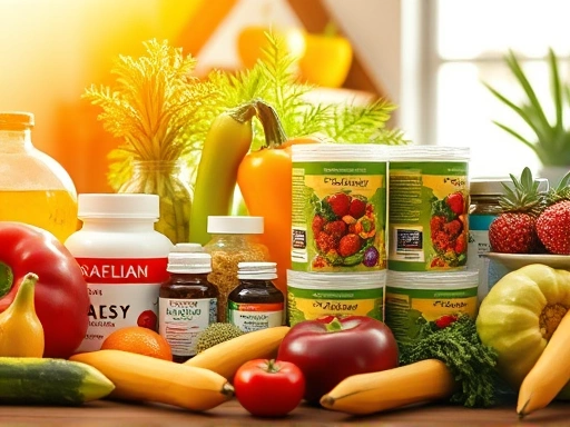 건강한 생활 습관과 영양제를 상징하는 이미지