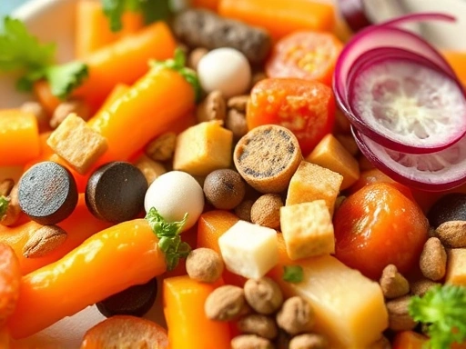프로바이오틱스와 프리바이오틱스가 풍부한 식단을 클로즈업한 이미지