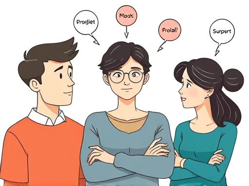 다양한 성격 유형의 사람들이 스트레스에 대처하는 방식을 시각적으로 표현한 일러스트.