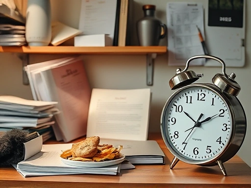 어질러진 책상과 불규칙한 식습관, 잠 못 이루는 밤을 상징하는 시계 등 일상 생활 속에서 발생하는 숨겨진 스트레스 원인들을 클로즈업하여 보여주는 이미지