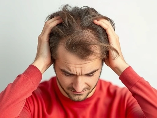 개인이 스트레스로 인해 머리 빠짐을 겪는 것을 걱정하며, 다양한 생활 습관 개선을 통해 탈모를 예방하고 관리하는 방법을 찾는 모습