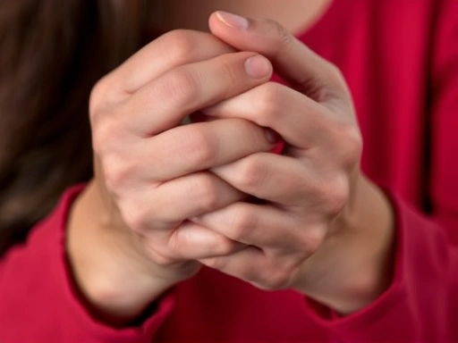 Close-up on hands clasped tightly, symbolizing anxiety and the importance of recognizing mental health crisis indicators.