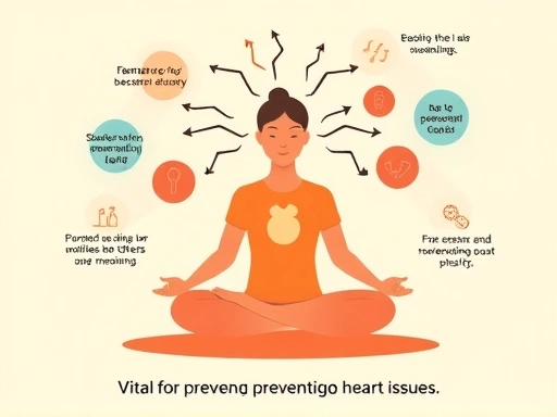 A visual representation of stress management techniques like meditation, vital for preventing heart issues.