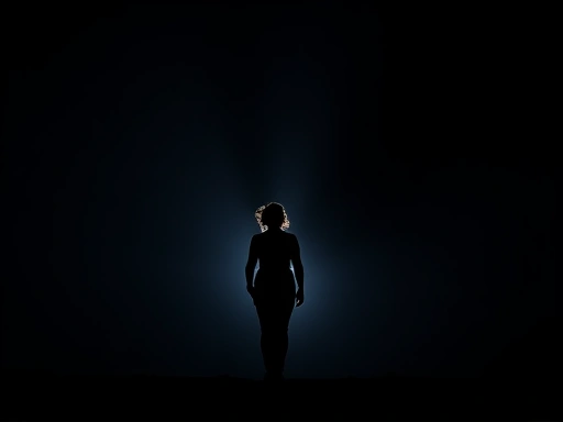 어두운 배경 속에서 빛을 향해 나아가는 한 사람의 실루엣, 독성 관계에서 벗어나 회복하는 여정을 상징하며 희망적인 분위기