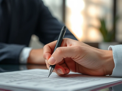 Close-up of a hand writing down gaslighting incidents, highlighting the importance of documenting evidence in a modern office setting.