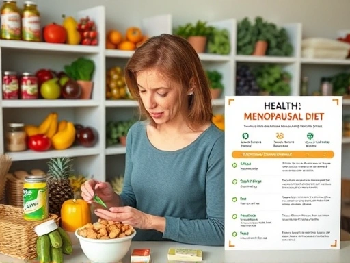 갱년기 여성이 다이어트 보조제를 현명하게 선택하기 위해 필요한 정보들을 보여주는 이미지