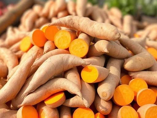 싱싱한 돼지감자가 쌓여있는 모습