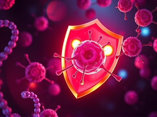 A visually striking image depicting vibrant cells being protected by a glowing shield, symbolizing selenium's powerful antioxidant defense against free radicals, with subtle elements representing thyr...