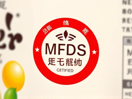 식품의약품안전처(MFDS) 건강기능식품 인증 마크가 선명하게 보이는 제품 포장 클로즈업 사진으로, 소비자가 확인해야 할 중요한 요소를 강조