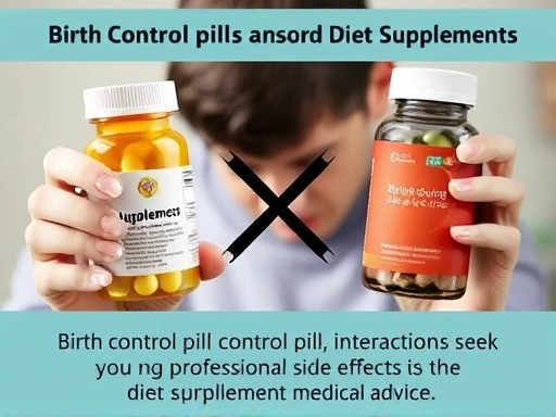 피임약과 다이어트 보조제 병용의 위험성을 나타내는 이미지