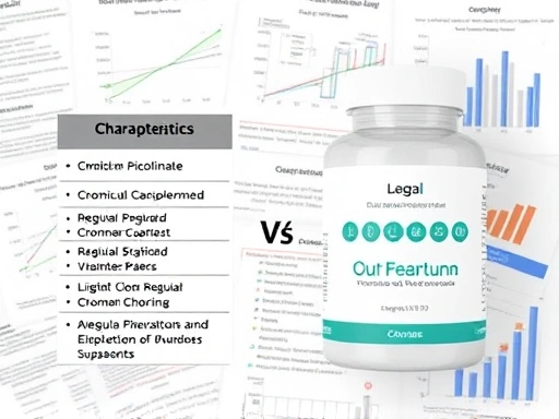 피콜리산 크롬과 일반 크롬 보충제의 특징, 구조, 효능 차이를 비교하는 모습