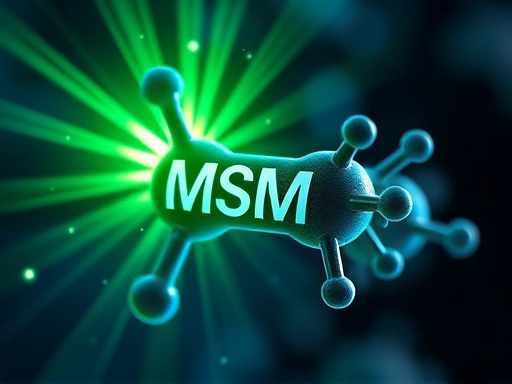 황 원소가 포함된 MSM 분자의 클로즈업 이미지