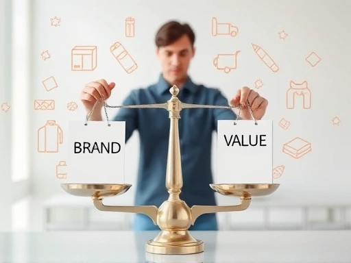 A person weighing two choices on a scale, one representing 