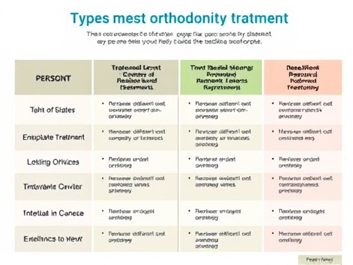 다양한 치아교정 종류들을 한눈에 비교하며 자신에게 가장 적합한 방법을 찾는 사람들을 위한 가이드가 시각적으로 잘 나타나도록 구성된 이미지