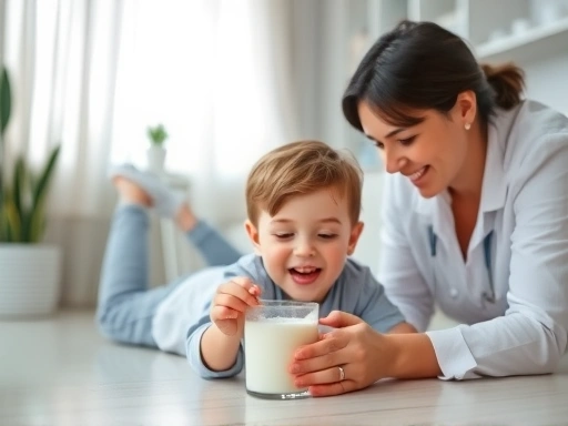 아이가 넘어져서 치아가 빠진 상황, 부모님이 침착하게 빠진 영구치를 우유에 담아 치과로 향하는 모습