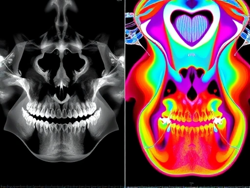 두 개의 치과용 진단 이미지