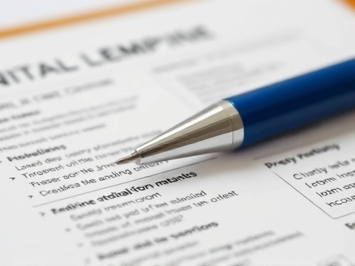 A close-up, detailed image focusing on a clear, well-structured information sheet and a pen, symbolizing thoughtful decision-making before participating in a dental clinical trial.