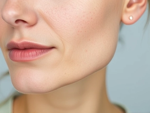 A close-up shot of a person's face showing subtle signs of improved skin elasticity around the cheek and jawline, illustrating the natural lift and firmer texture achieved through collagen remodeling procedures. Focus on healthy, radiant skin and natural-looking results with keywords like skin firmness and natural beauty.