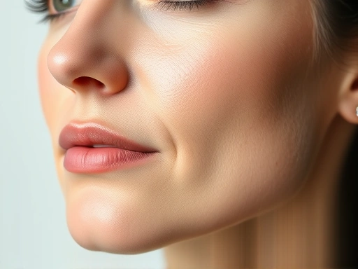 A close-up of a person's face showing subtle skin tightening and improved contour, with gentle light highlighting the refreshed appearance, emphasizing fine lines reduction and overall youthful glow, SEO keywords: anti-aging, facial contouring.